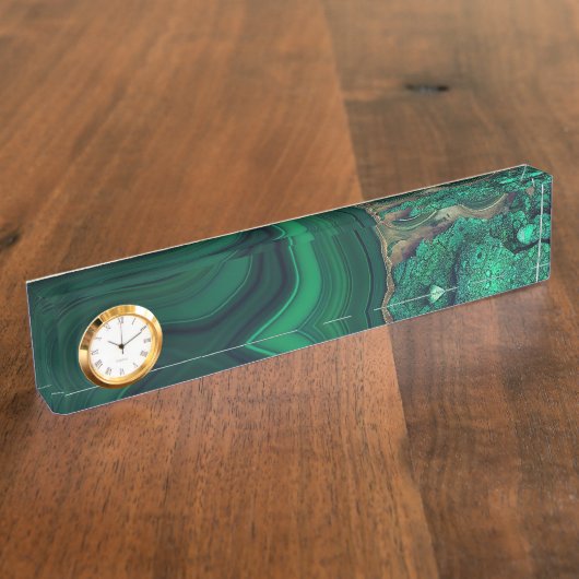 マラカイトCu6CO3(OH)2 デスクネームプレート (側面)