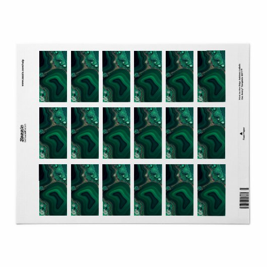 マラカイトCu6CO3(OH)2 ラベル (フルシート)