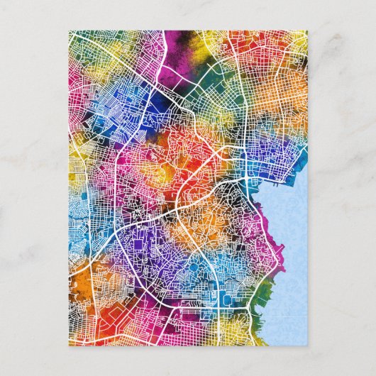 マラカイボ・ベネズエラの市地図 ポストカード (正面)