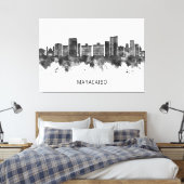 マラカイボVenezuela Skyline BW キャンバスプリント (インサイチュ (寝室))