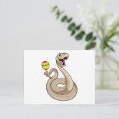 マラカスとのミュージシャンとしてのヘビ ポストカード (スタンド正面)