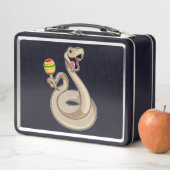 マラカスとのミュージシャンとしてのヘビ メタルランチボックス (インサイチュ)