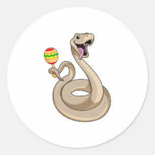 マラカスとのミュージシャンとしてのヘビ ラウンドシール