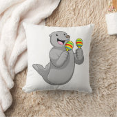 マラカスとのミュージシャンとしてシール クッション (ブランケット)