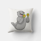 マラカスとのミュージシャンとしてシール クッション (裏面)