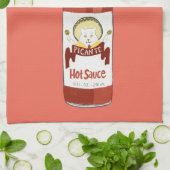 マラカスとソンブレロ赤のホットソース猫 キッチンタオル (折り畳み)