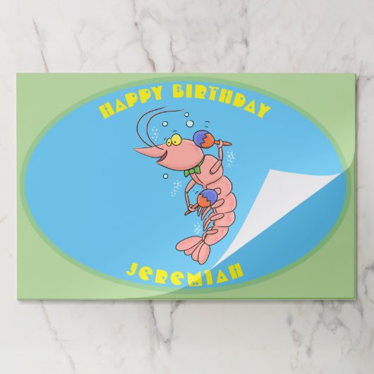 マラカスの誕生日にエビを飾った可愛いハッピーマンガ ペーパーパッド (折り畳み)