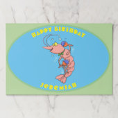 マラカスの誕生日にエビを飾った可愛いハッピーマンガ ペーパーパッド (正面)