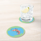 マラカスの誕生日にエビを飾った可愛いハッピーマンガ ラウンドペーパーコースター (インサイチュ)