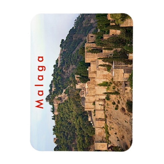 マラガのアルカサバ要塞の眺め。 マグネット (縦)