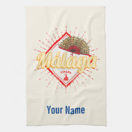 マラガアンダルシアスペインレトロフラメンコヴィンテージ キッチンタオル
