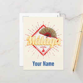 マラガアンダルシアスペインレトロフラメンコヴィンテージ シーズンポストカード