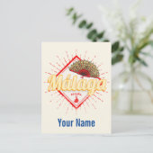 マラガアンダルシアスペインレトロフラメンコヴィンテージ シーズンポストカード (スタンド正面)