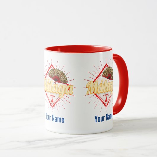 マラガアンダルシアスペインレトロフラメンコヴィンテージ マグカップ (正面右)