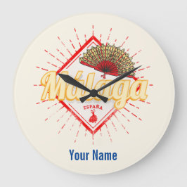 マラガアンダルシアスペインレトロフラメンコヴィンテージ ラージ壁時計