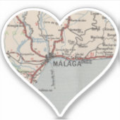 マラガスペインのヴィンテージの地図 シール (正面)