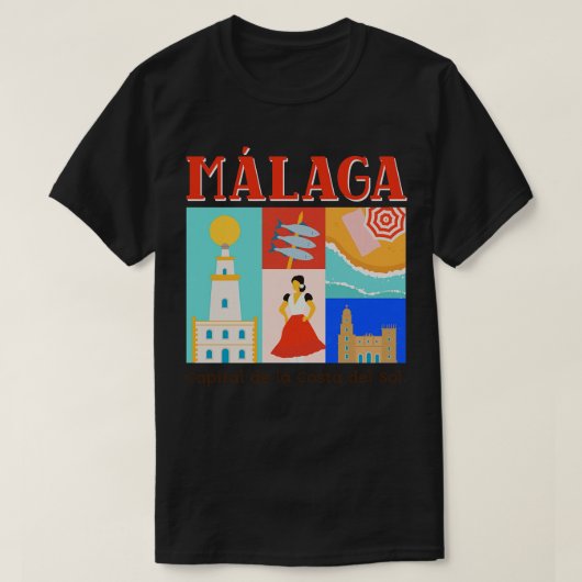 マラガスペインエスパーナ Tシャツ (デザイン正面)