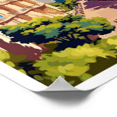 マラガスペイントラベルヴィンテージイラストレーション ポスター (角)