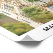 マラガスペインヴィンテージトラベルのブルースカイ ポスター (角)