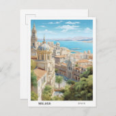 マラガスペインヴィンテージトラベルのブルースカイ ポストカード (正面/裏面)