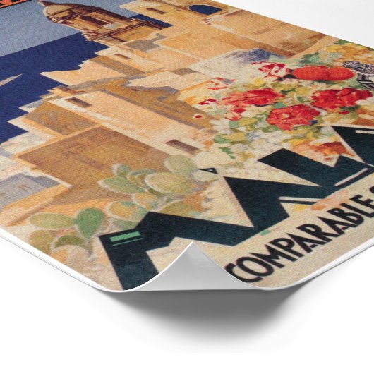 マラガスペインヴィンテージ旅行ポスター ポスター (角)