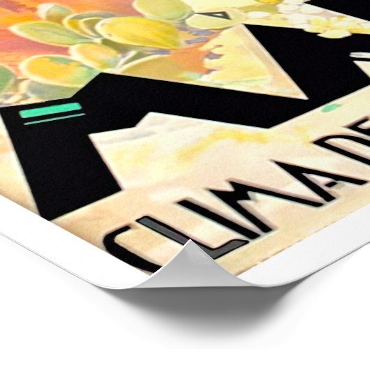 マラガスペインヴィンテージ旅行 ポスター (角)