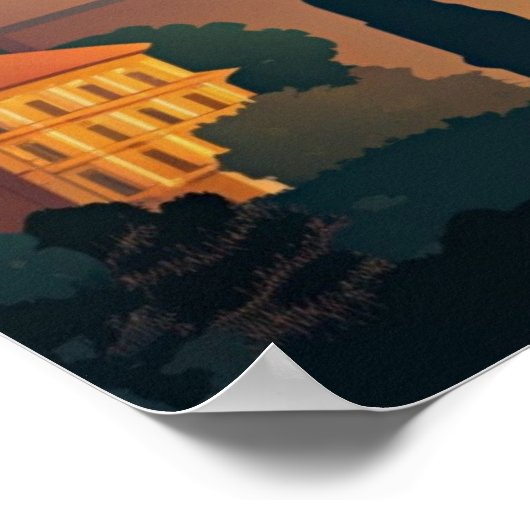 マラガスペインヴィンテージ旅行 ポスター (角)