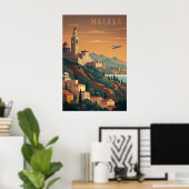 マラガスペインヴィンテージ旅行 ポスター (ホームオフィス)