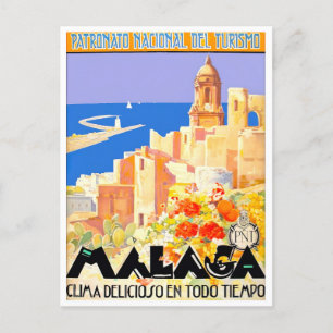 マラガスペインヴィンテージ旅行 ポストカード