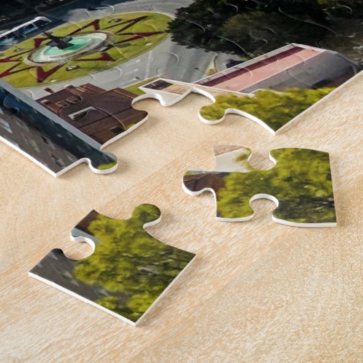 マラガ，スペイン（町と海岸を見下ろす） ジグソーパズル (側面)