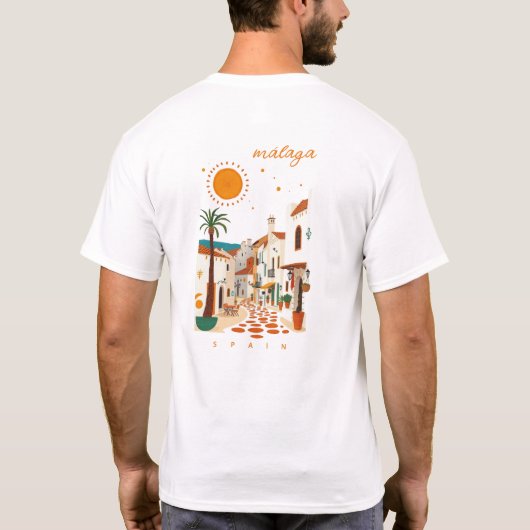 マラガ マラガ スペイン 白い町 アパレル Tシャツ (裏面)