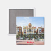 マラガ。市内中心部の表示 マグネット (正面/裏面)