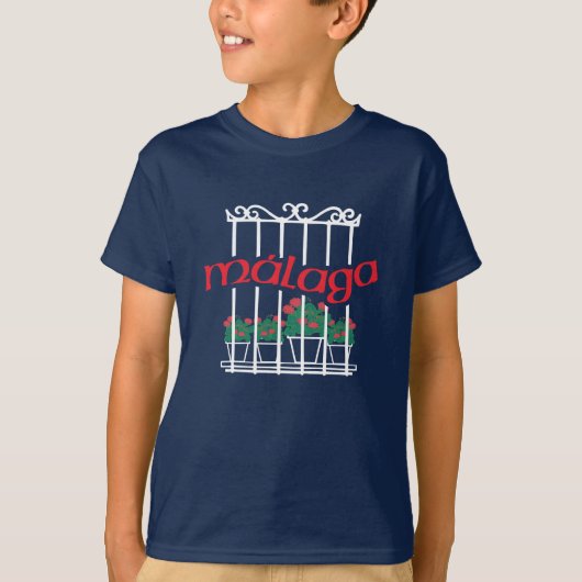 マラガ、花の窓 Tシャツ (正面)