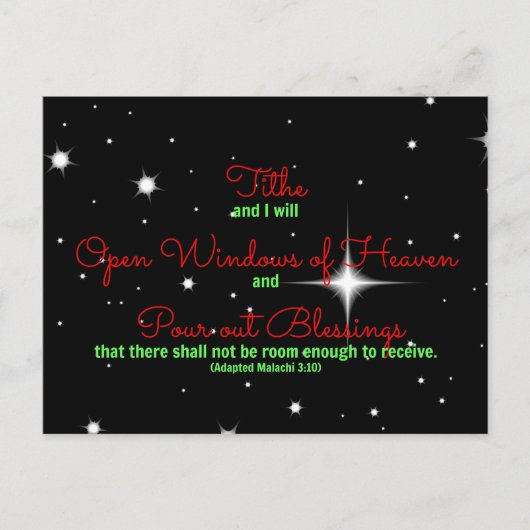 マラキ聖書の聖句ティテと私は開く ポストカード (正面)