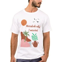 マラケシュが呼んだわたしは答えた ボヘミア砂漠Tシャツ