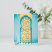 マラケシュの美しいメディナマロッコドア ポストカード (スタンド正面)