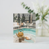 マラケシュの美味しいモロッコグリーンミントティー ポストカード (スタンド正面)