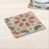 マラケシュの非装飾されたデザインII スクエアペーパーコースター (アングル)