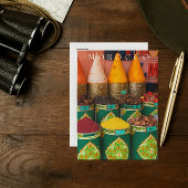 マラケシュカラフルの美しい香辛料 シーズンポストカード