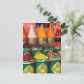 マラケシュカラフルの美しい香辛料 ポストカード (スタンド正面)