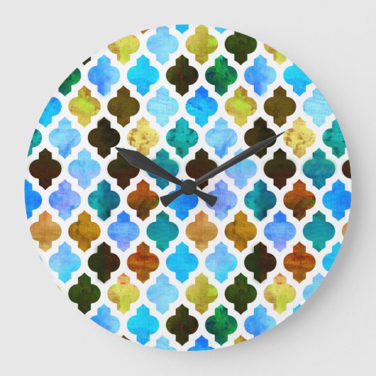 マラケシュモロッコグリーン ラージ壁時計 (正面)