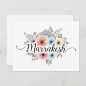 マラケシュモロッコトラベルフローラパステル シーズンポストカード (正面/裏面)
