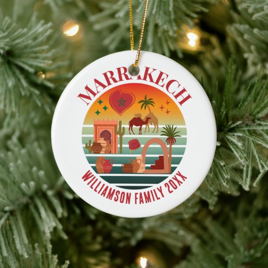 マラケシュモロッコファミリーバケーションスーベリーメント セラミックオーナメント (ツリー)