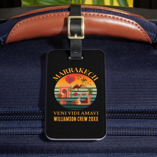 マラケシュヴェニヴィディアマービモロッコファミリーバケーション ラゲッジタグ (正面インサイチュ2)
