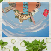 マラケシュ市の小さな小さな惑星モロッコのarchiteit キッチンタオル (折り畳み)