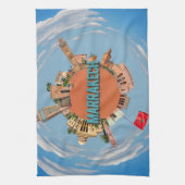 マラケシュ市の小さな小さな惑星モロッコのarchiteit キッチンタオル (縦)