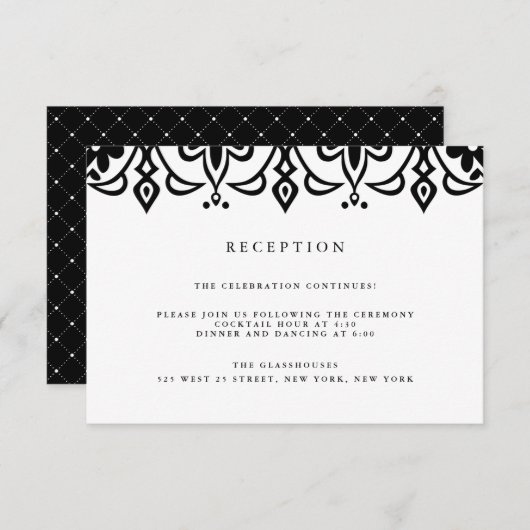 マラケシュ披露宴カード |黒 招待状 (正面/裏面)