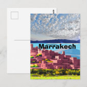 マラケシュ旅行絵葉書アート、モロッコ旅行ポストカード ポストカード (正面/裏面)