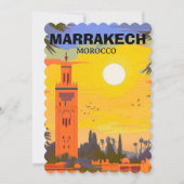 マラケシュ旅行絵葉書アート、モロッコ旅行絵はがき 招待状 (正面)