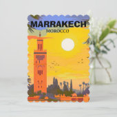 マラケシュ旅行絵葉書アート、モロッコ旅行絵はがき 招待状 (スタンド正面)